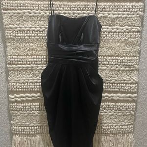 EUC Betsy and Adam Black Satin Short Dress 12